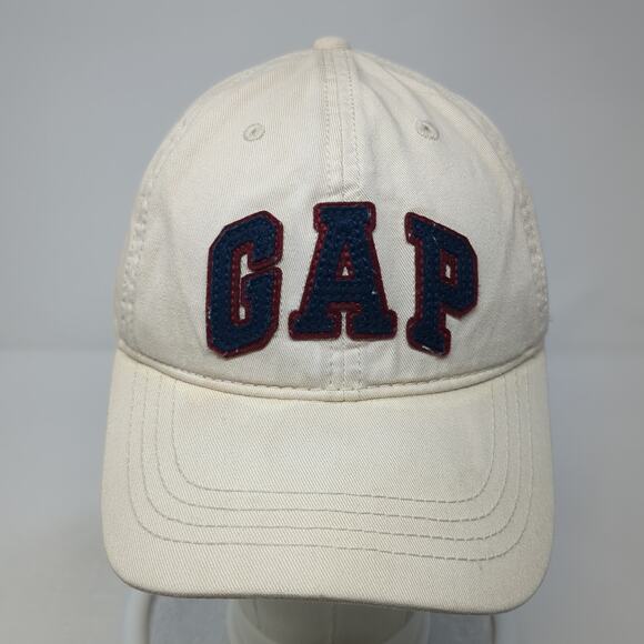 Gap Strapback Baseball Cap Beige Large Adjustable Embroidered 6 Panel Cotton - Picture 2 of 10